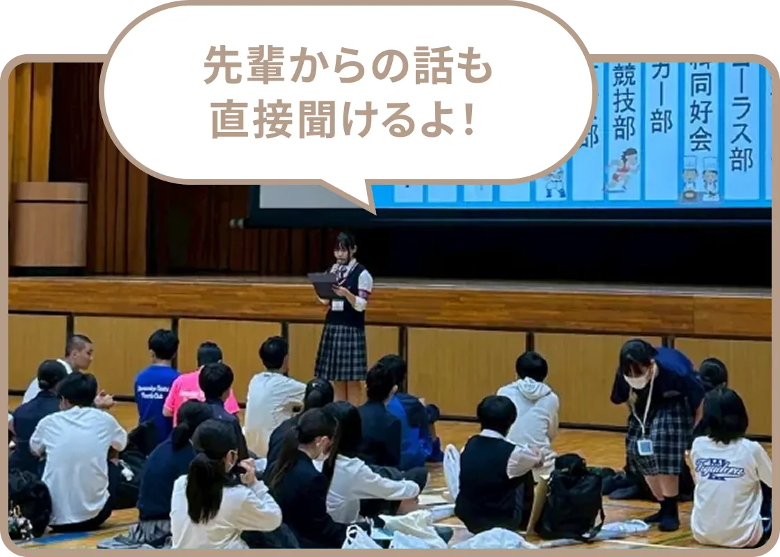 先輩からの話も直接聞けるよ！