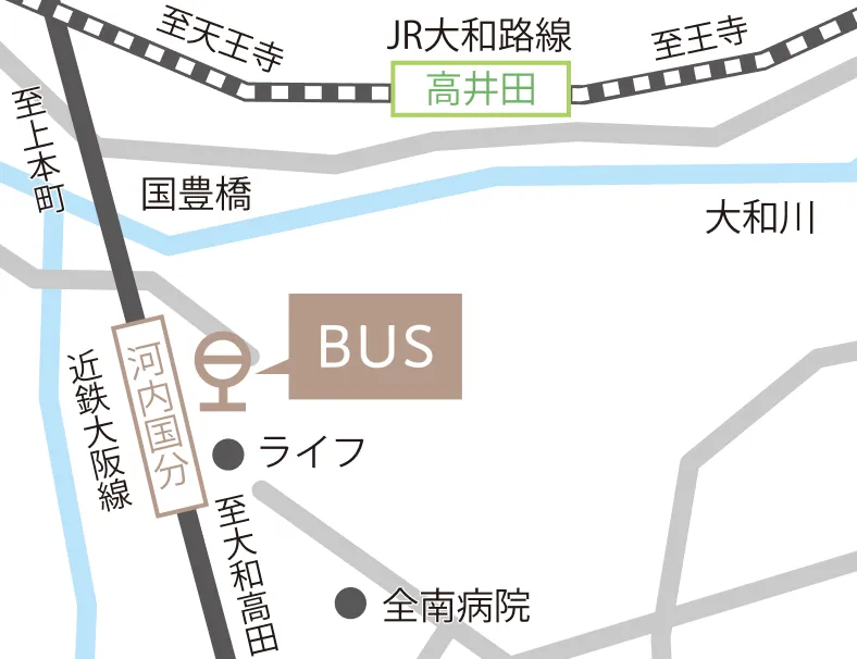 「河内国分」駅前