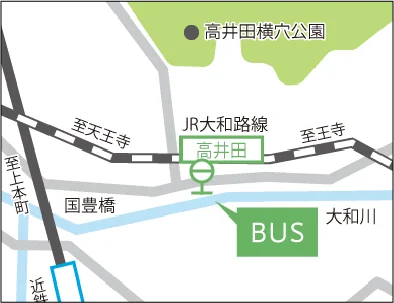 「高井田」駅前